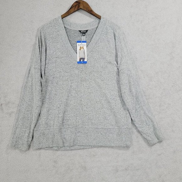 NEW Buffalo David Womens L Bitton Super Soft V-Neck Long Sleeve  Knit Top - Picture 1 of 7